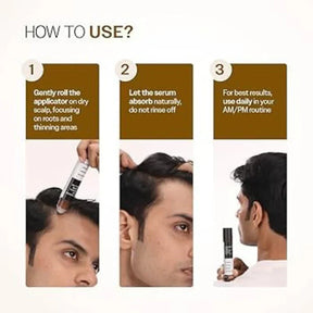 Bare Anatomy Advanced Hair Growth Roll-On Serum | 3% Redensyl + 4% Anagain + 2% Baicapil + 5% Rosemary | Direct Scalp Application for Thicker, Stronger Hair